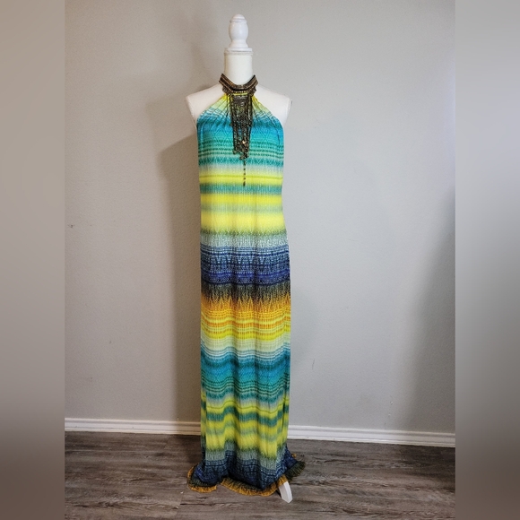 Sky Dresses & Skirts - Sky Vibrant Blue and Yellow Maxi Dress